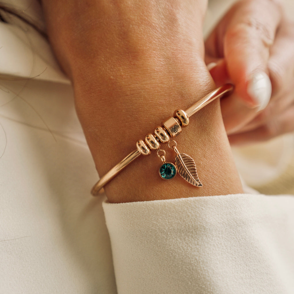 Birthstone Bracelet Leaf