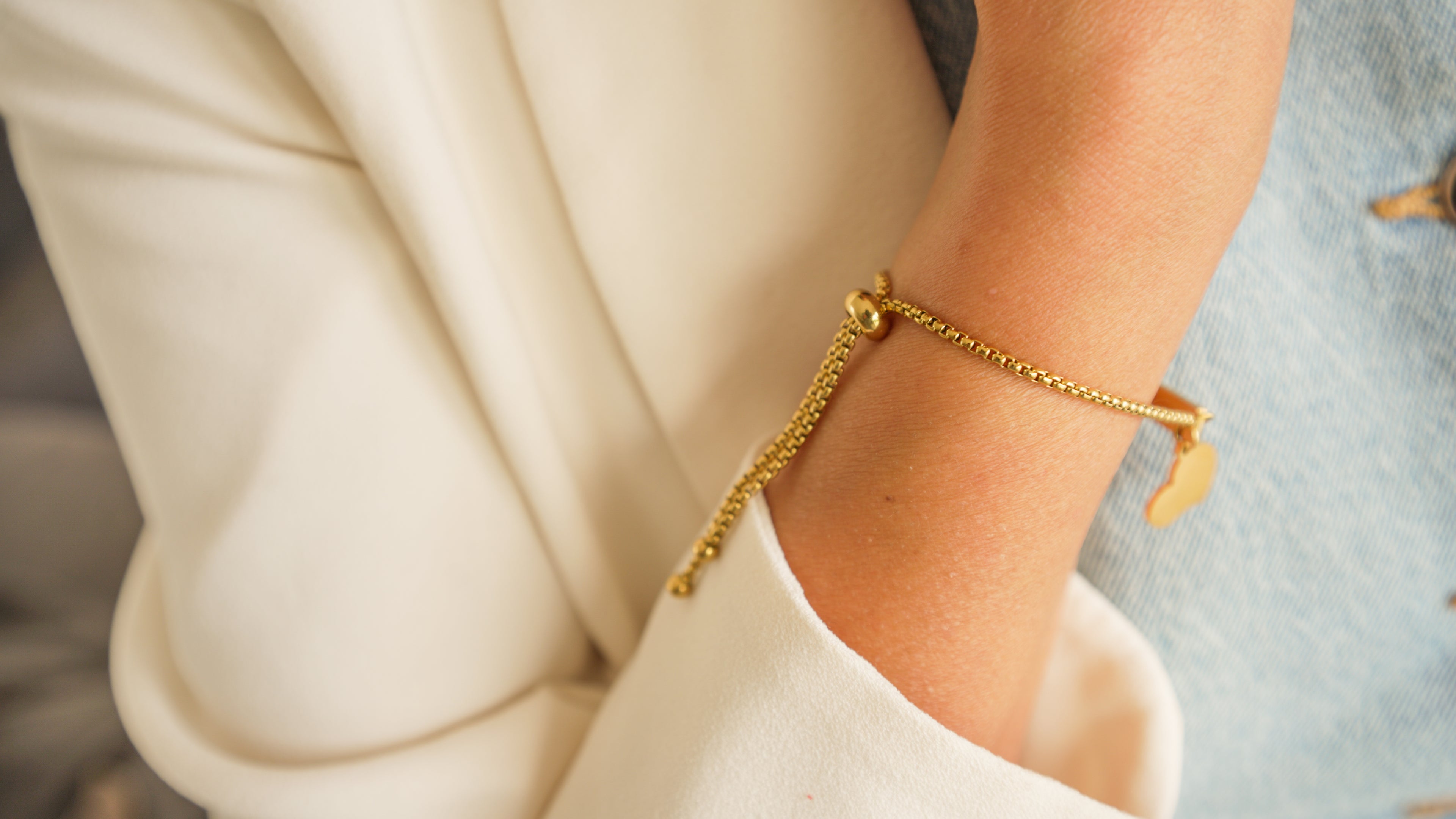 Custom Engraved Bracelet — Adjustable Stainless Steel with Charm