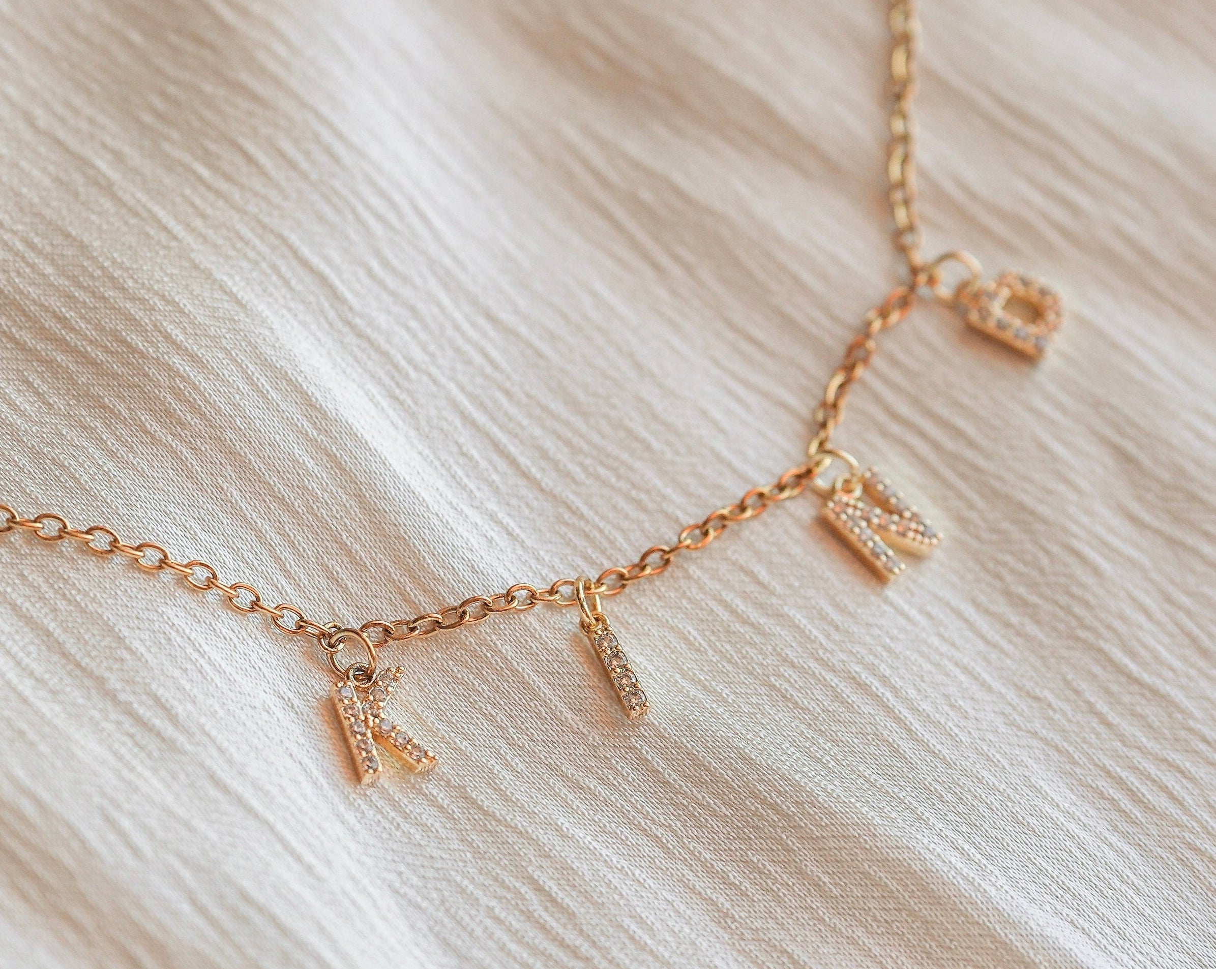 Personalized Zircon Letter Necklace – Custom Sparkling Initial Pendant