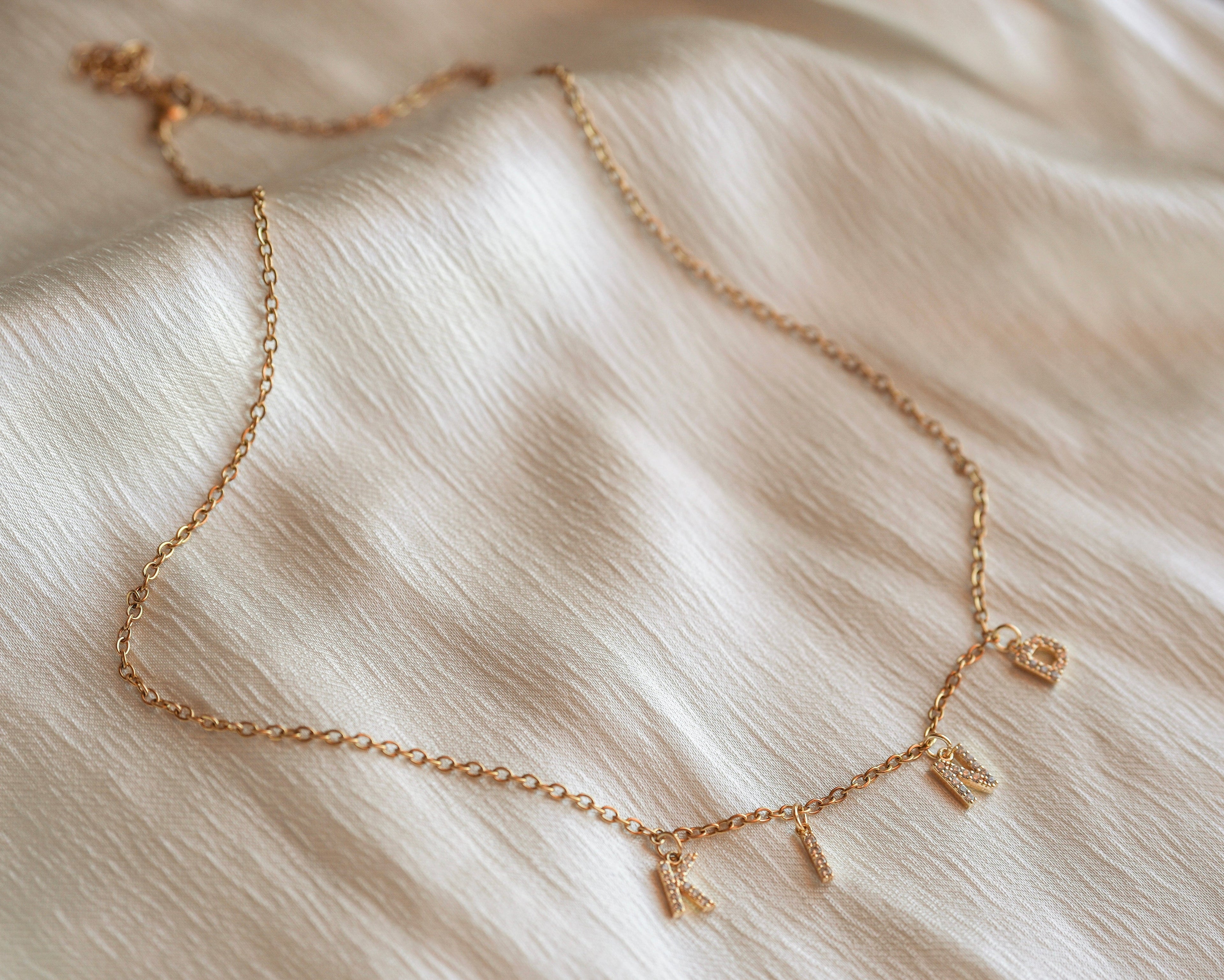 Personalized Zircon Letter Necklace – Custom Sparkling Initial Pendant