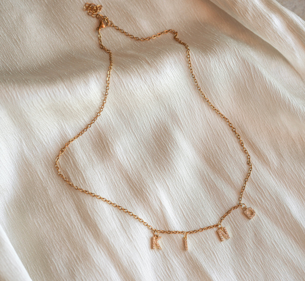 Personalized Zircon Letter Necklace – Custom Sparkling Initial Pendant