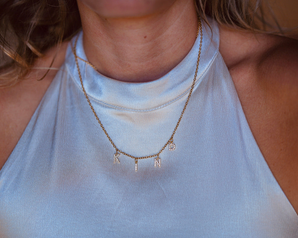 Personalized Zircon Letter Necklace – Custom Sparkling Initial Pendant