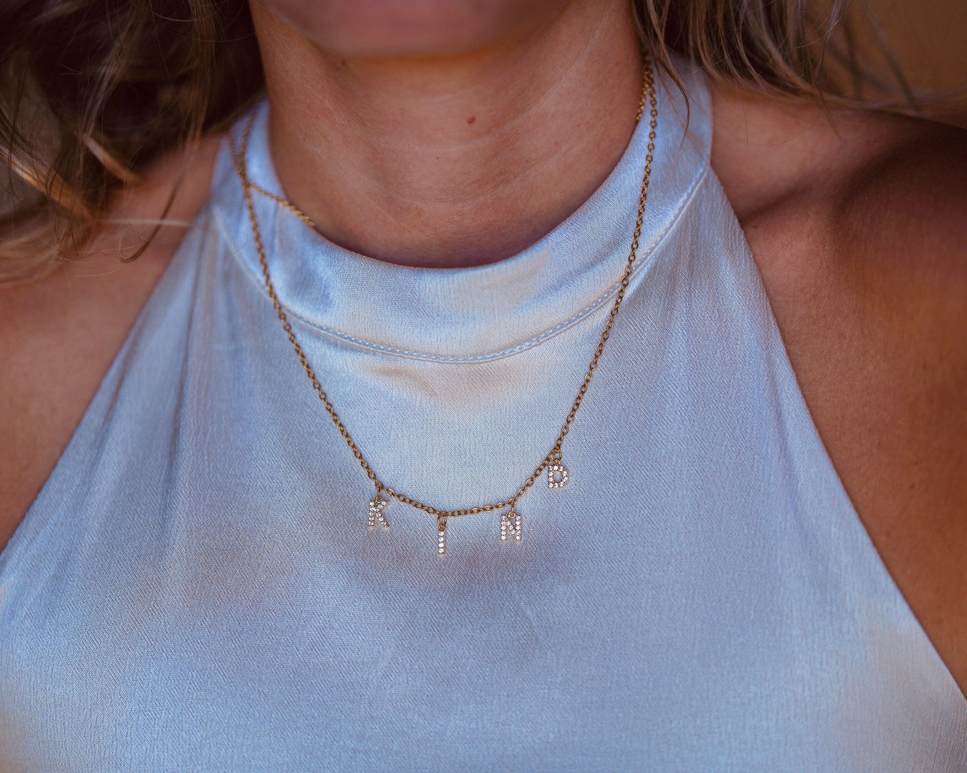 Personalized Zircon Letter Necklace – Custom Sparkling Initial Pendant