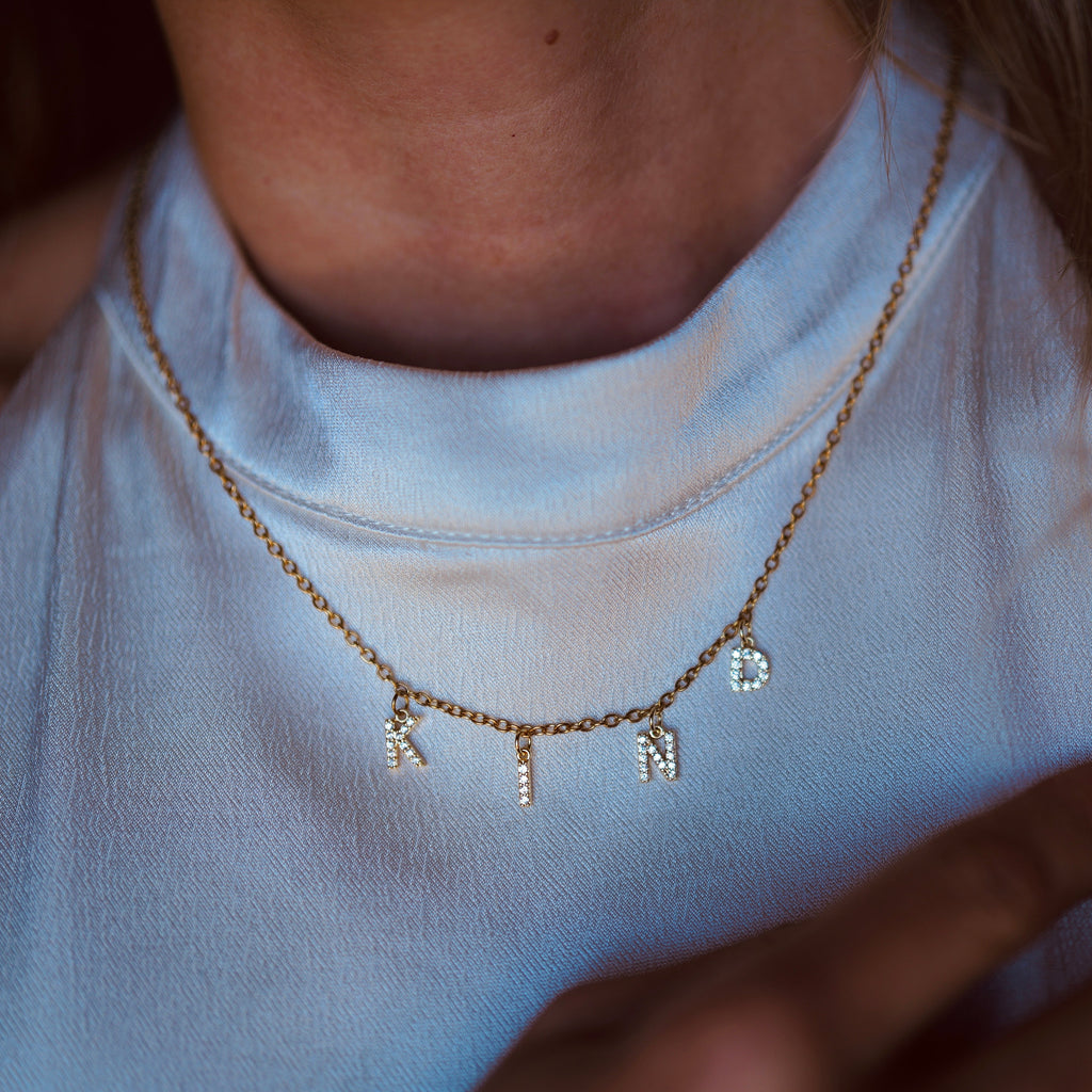 Personalized Zircon Letter Necklace – Custom Sparkling Initial Pendant
