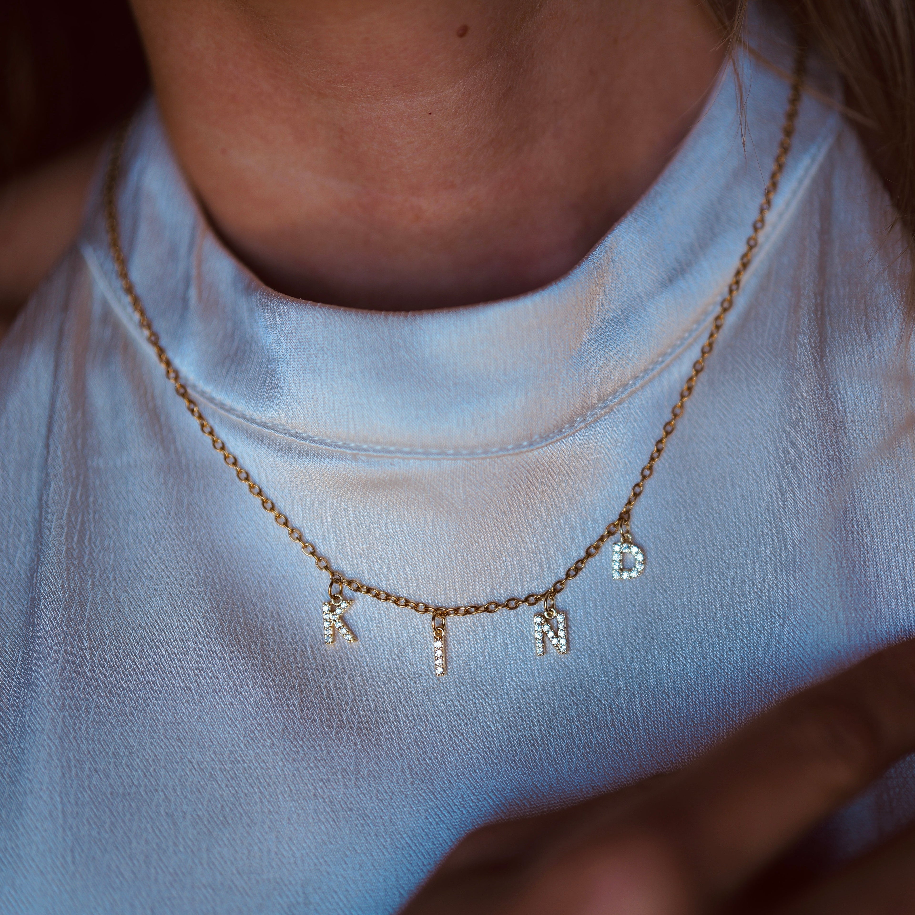 Personalized Zircon Letter Necklace – Custom Sparkling Initial Pendant