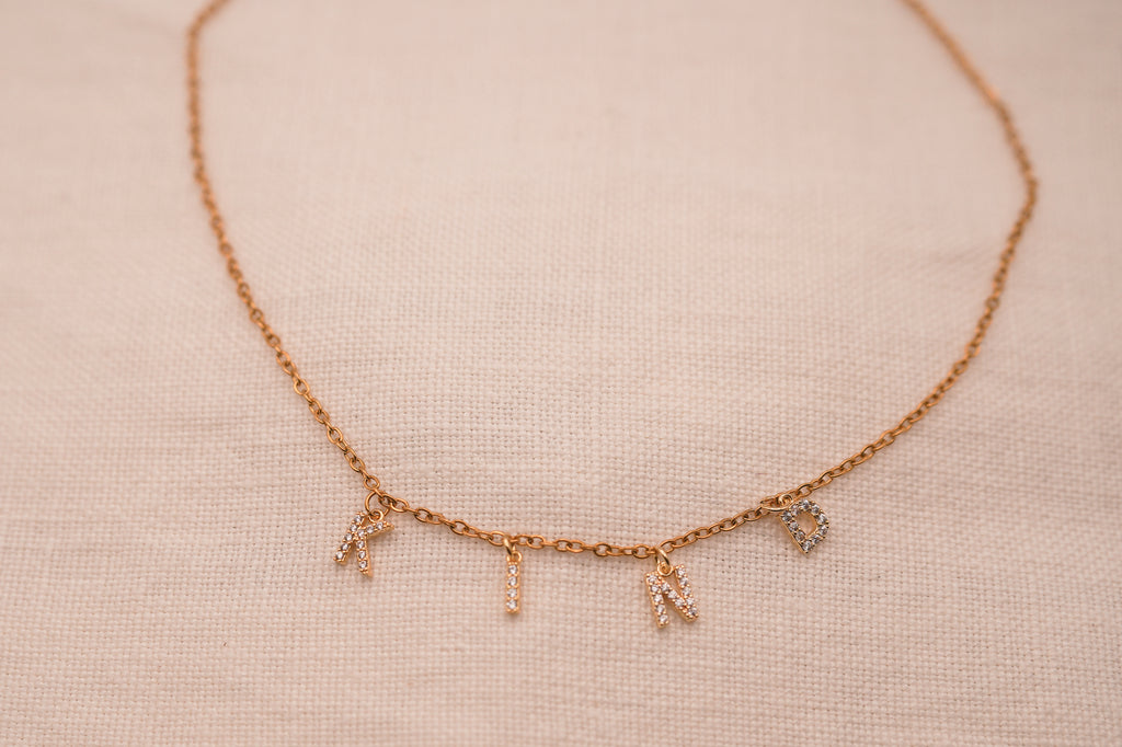 Personalized Zircon Letter Necklace – Custom Sparkling Initial Pendant