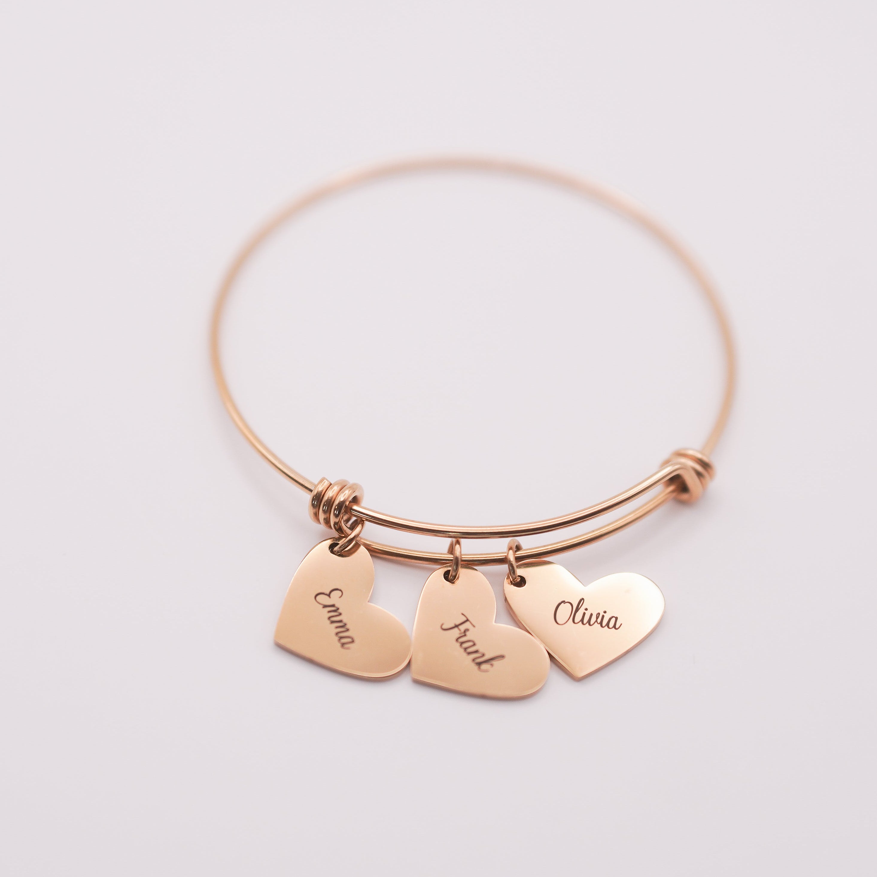 Engraved Heart Charm Bracelet