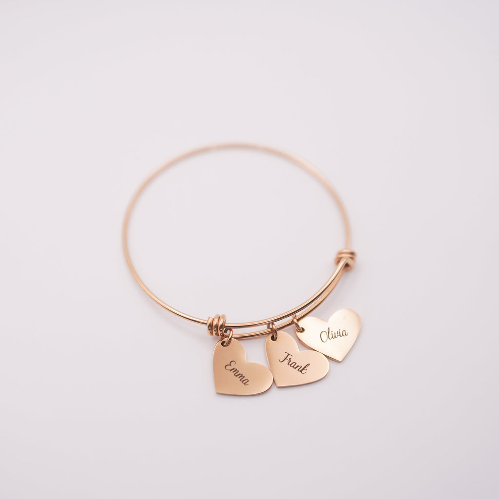 Engraved Heart Charm Bracelet