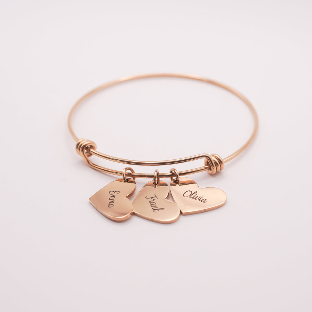 Engraved Heart Charm Bracelet