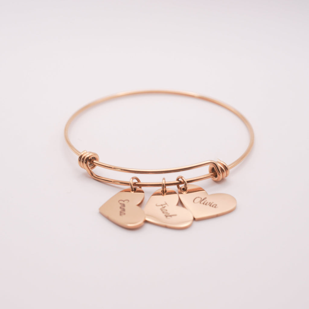 Engraved Heart Charm Bracelet