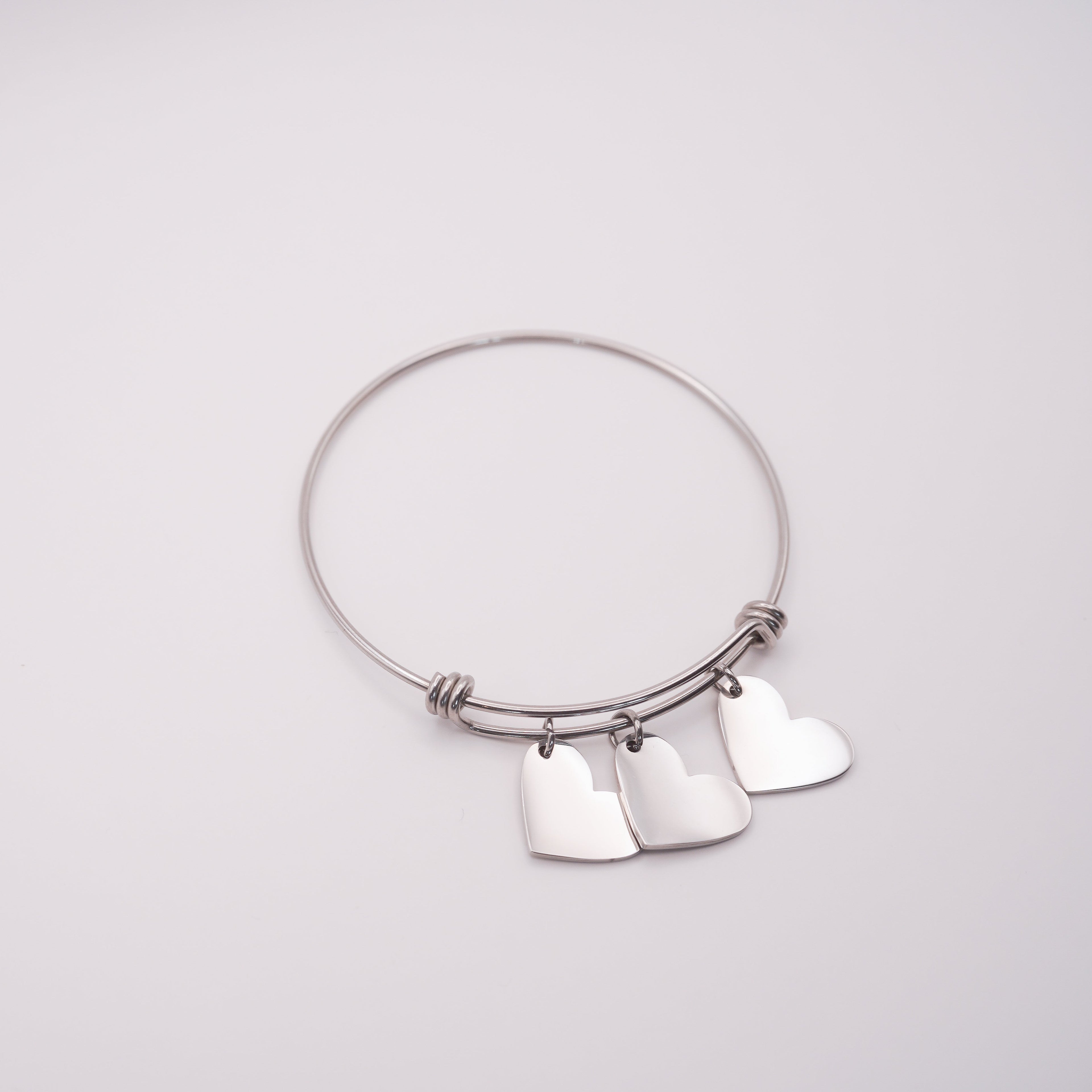 Engraved Heart Charm Bracelet