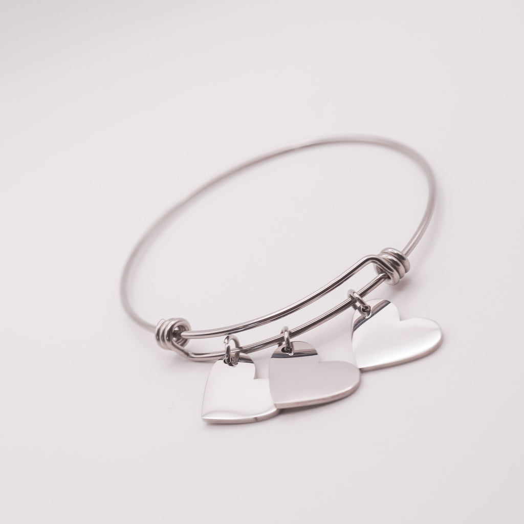 Engraved Heart Charm Bracelet