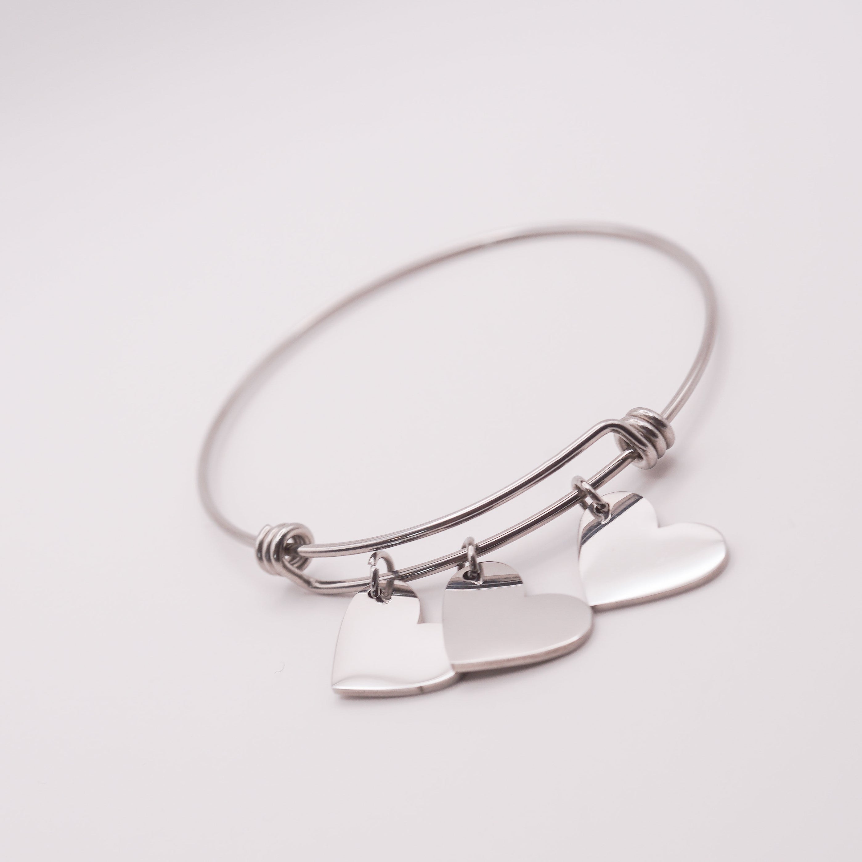 Engraved Heart Charm Bracelet