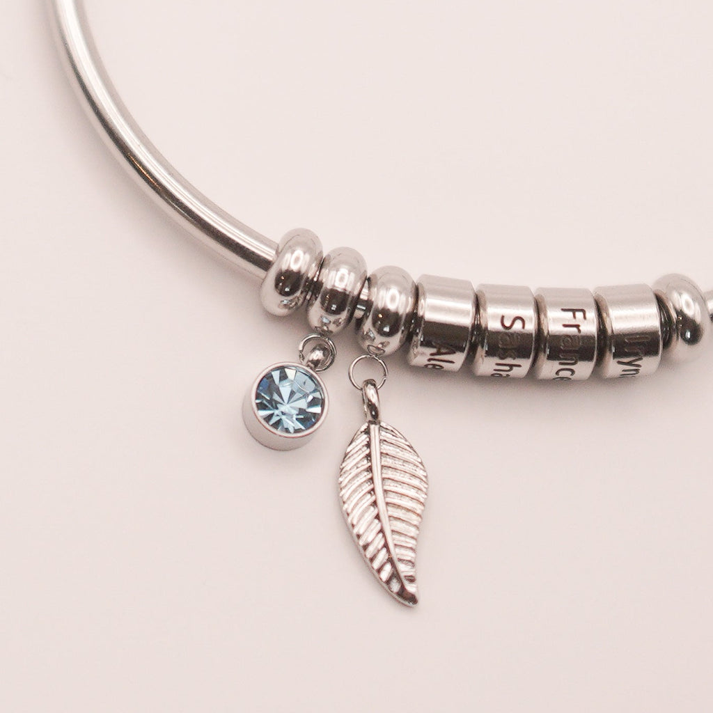 Birthstone Bracelet Leaf