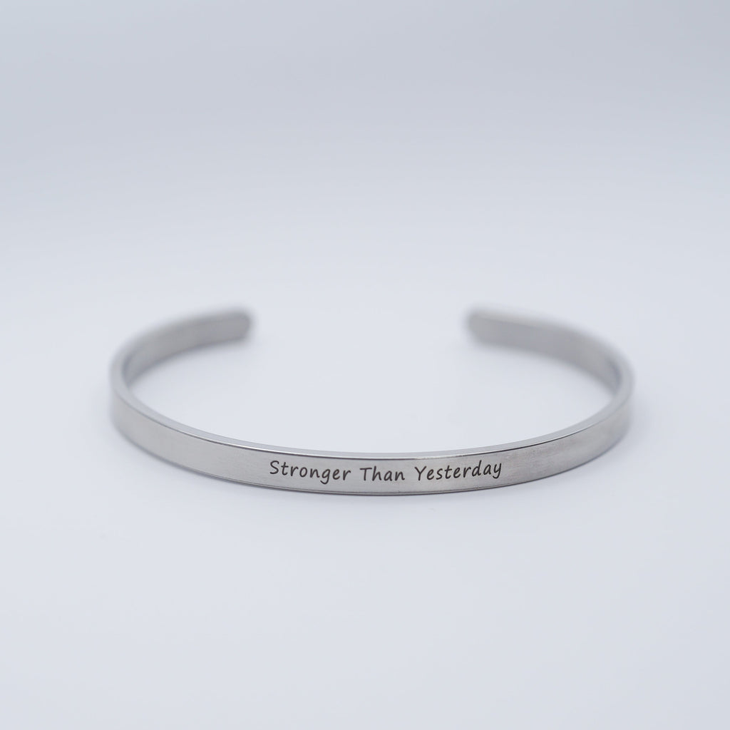 Personalized Titanium Steel Cuff Bracelet – Custom Engraved
