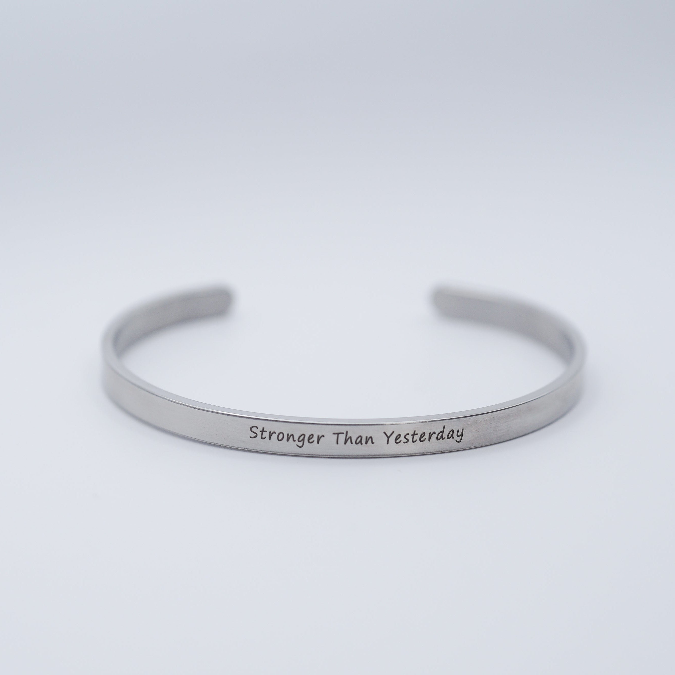 Personalized Titanium Steel Cuff Bracelet – Custom Engraved