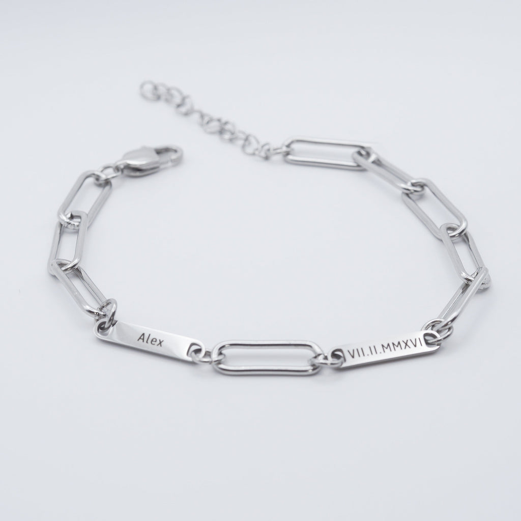 Personalized Mini Bar Engraved Name Bracelet