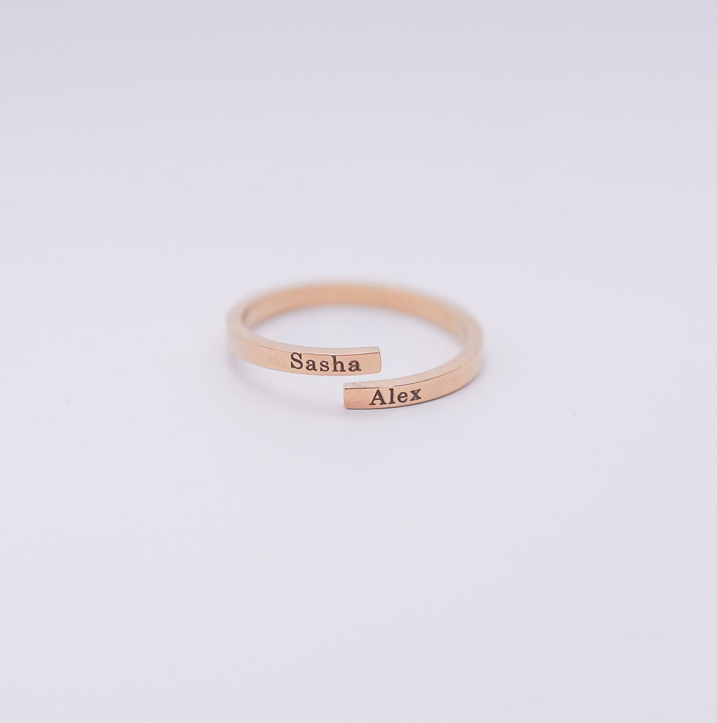 Customized Engraved Ring with Names