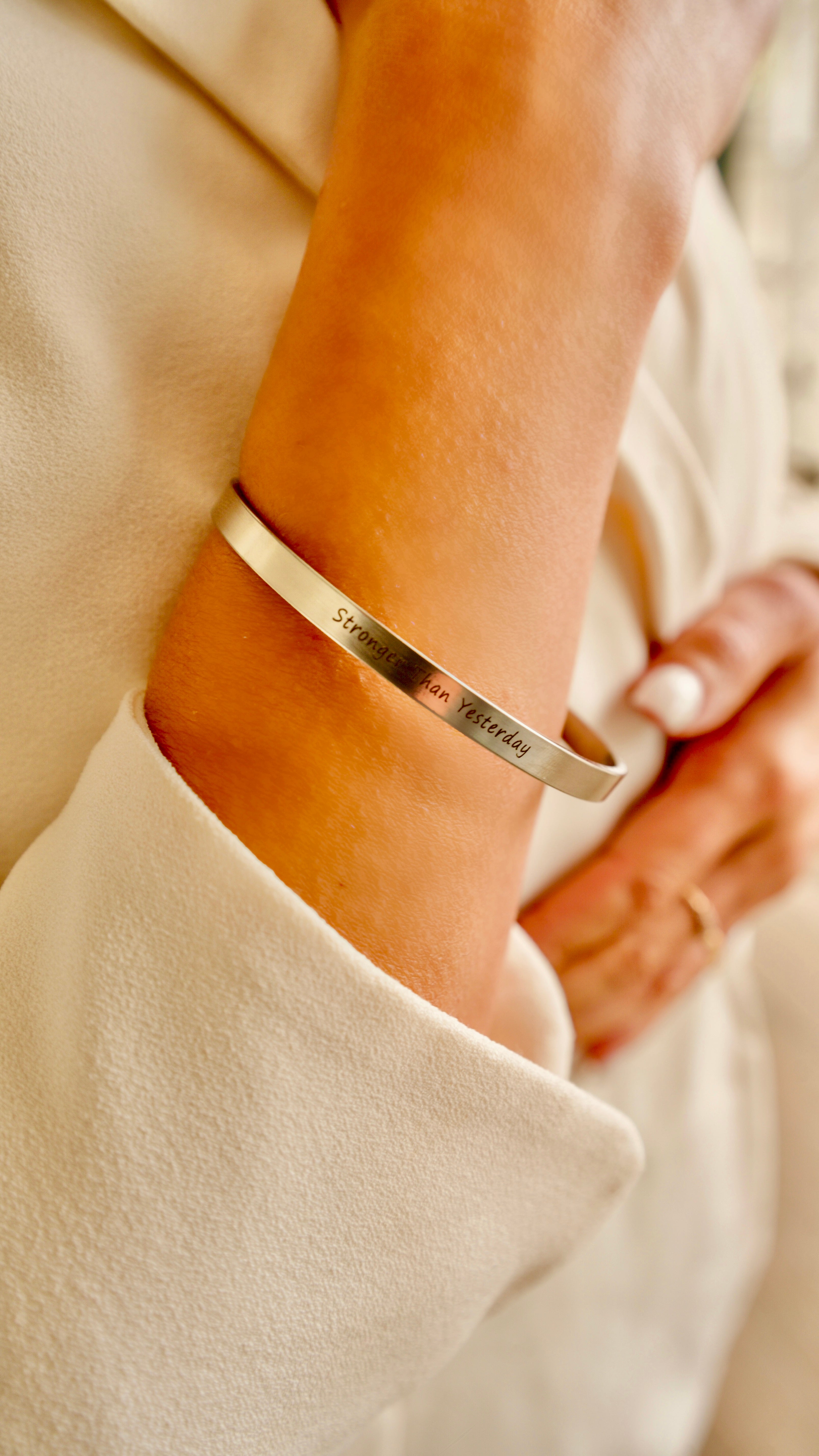 Personalized Titanium Steel Cuff Bracelet – Custom Engraved