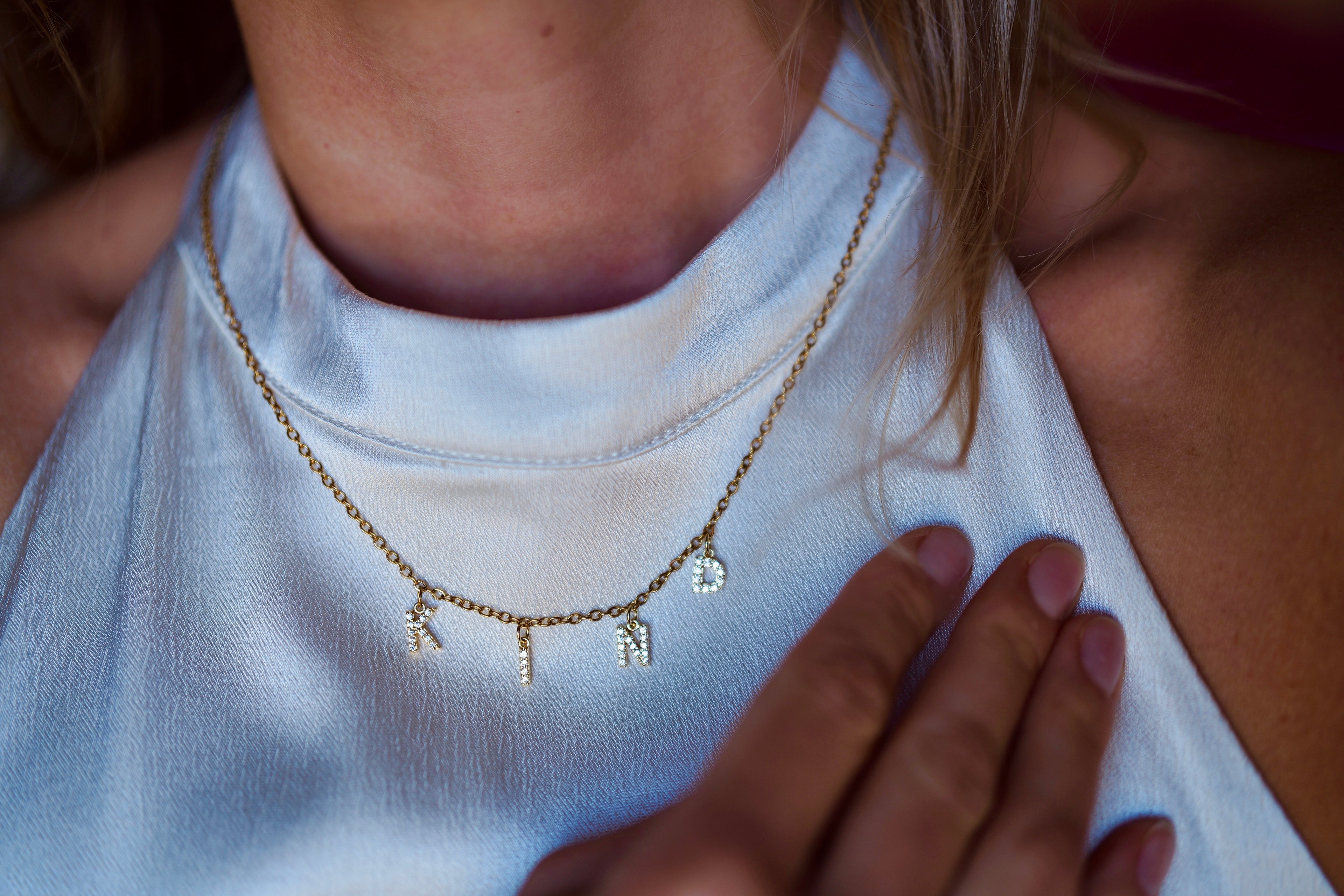 Personalized Zircon Letter Necklace – Custom Sparkling Initial Pendant