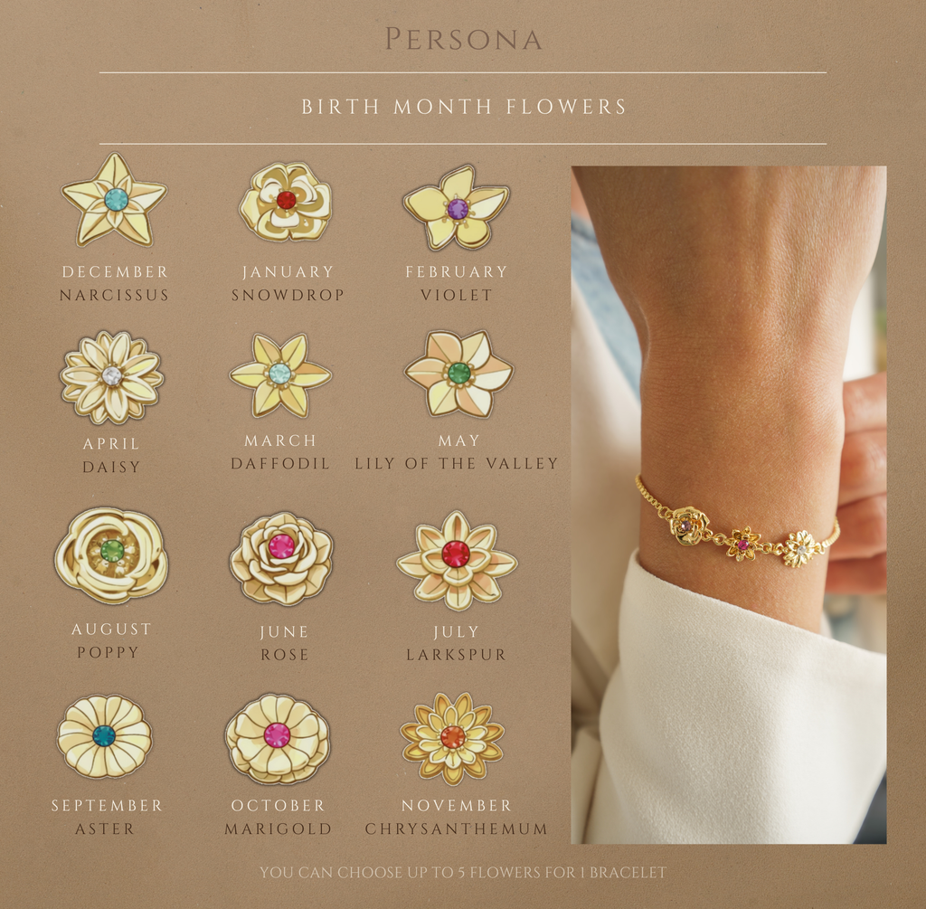 Three-Dimensional Birth Flower Bracelet